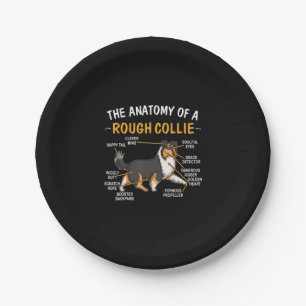 Funny Anatomy Of A Rough Collie For Dog Lovers Paper Plate