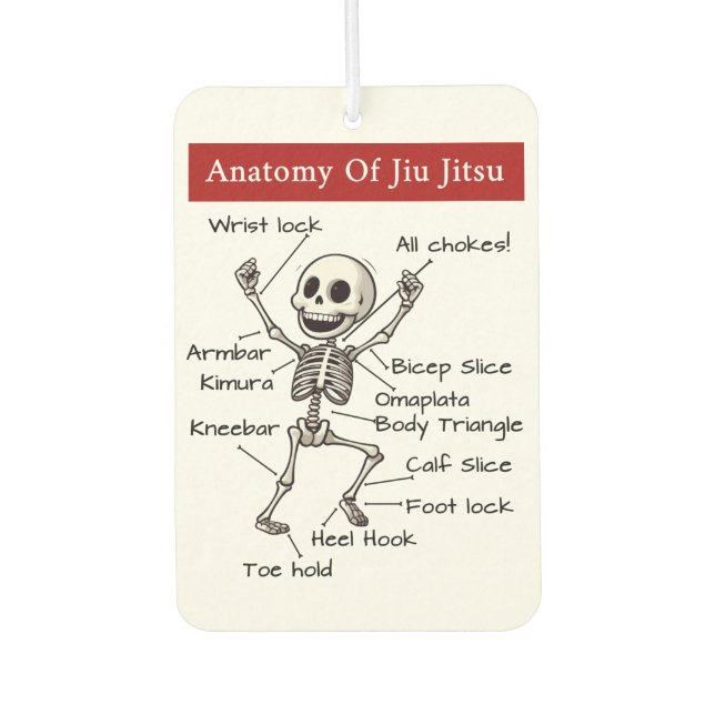 Funny Anatomy Of Jiu Jitsu Submissions Technique Car Air Freshener (Front)