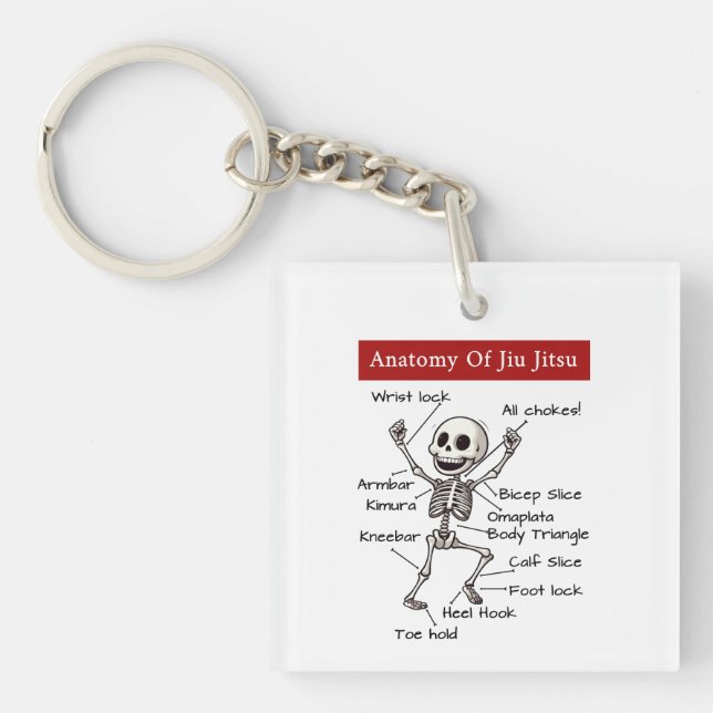 Funny Anatomy Of Jiu Jitsu Submissions Technique Key Ring (Front)