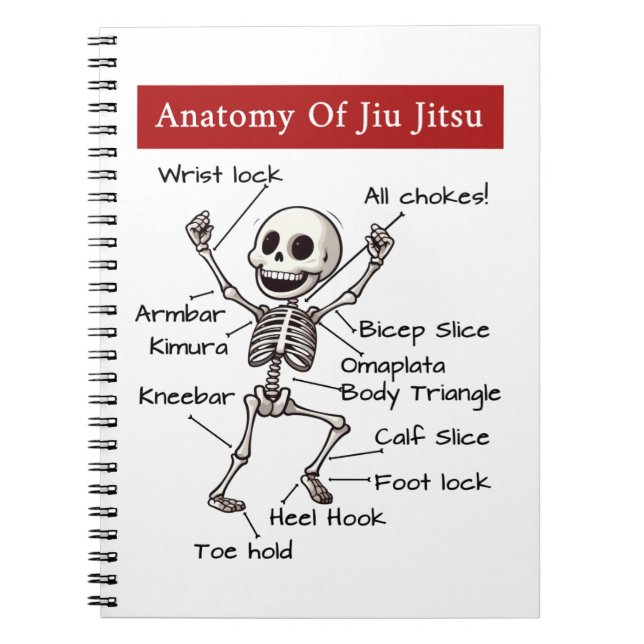 Funny Anatomy Of Jiu Jitsu Submissions Technique Notebook (Front)