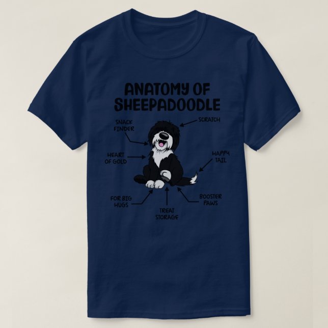Funny Anatomy Of Sheepadle Graphic Funny Sheepadle T-Shirt (Design Front)