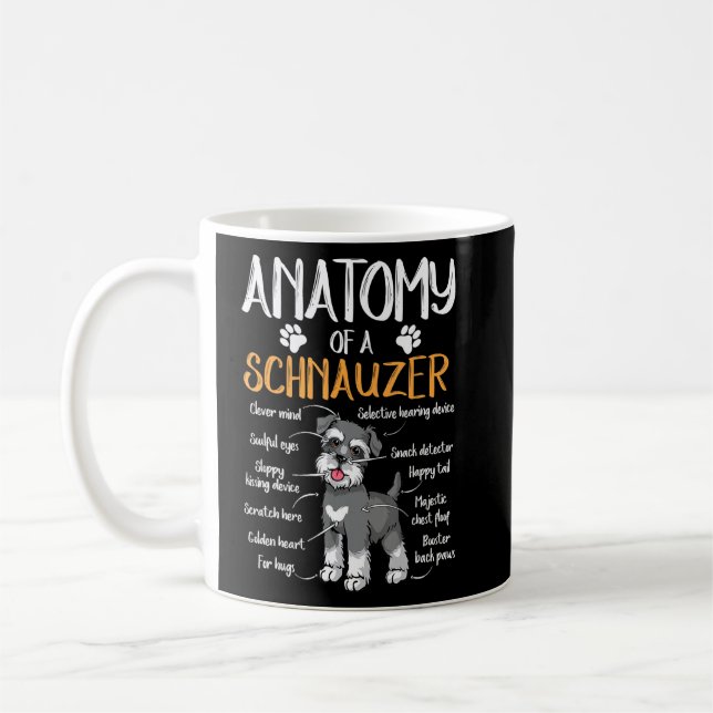 Funny Anatomy Schnauzer Dog  Coffee Mug (Left)
