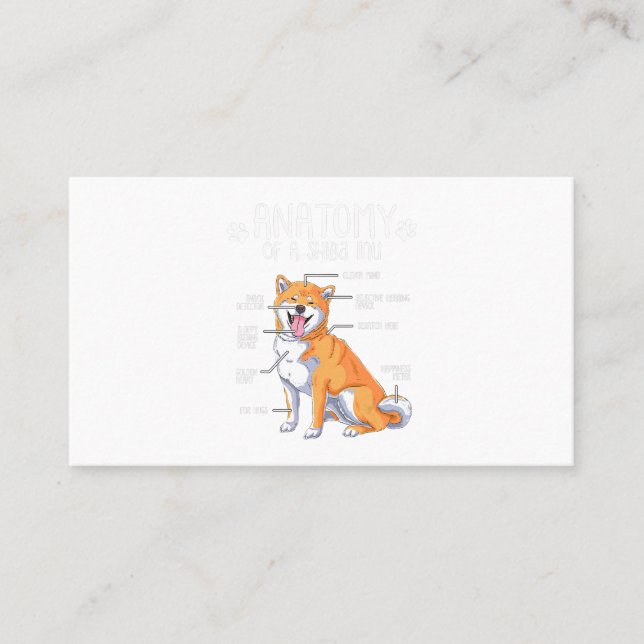 funny anatomy shiba inu dog lover gift business card (Front)