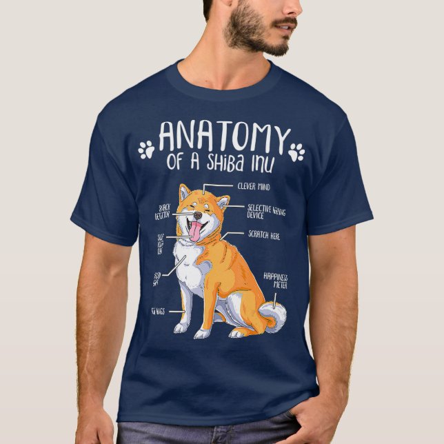 Funny Anatomy Shiba Inu Dog Lover T-Shirt (Front)