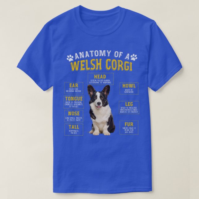 Funny Anatomy Welsh Corgi Gifts For Women Men636 T-Shirt (Design Front)