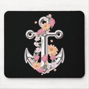 Funny Anchor Design For Women Girls Anker Ship Lov Mouse Pad