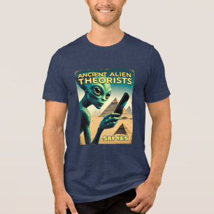 Funny Ancient Alien Pyramid Conspiracy Tri-Blend Shirt