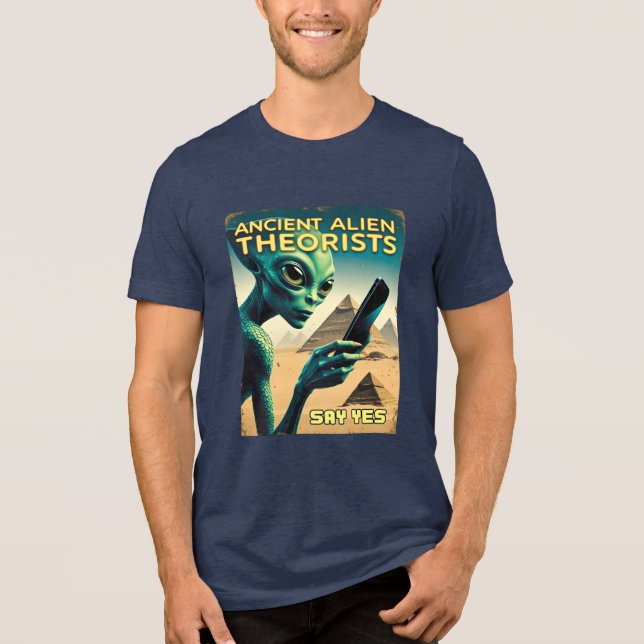 Funny Ancient Alien Pyramid Conspiracy  Tri-Blend Shirt (Front)