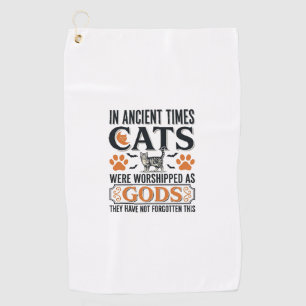Funny Ancient Cats Worshipped As Gods Vintage Shir Golf Towel