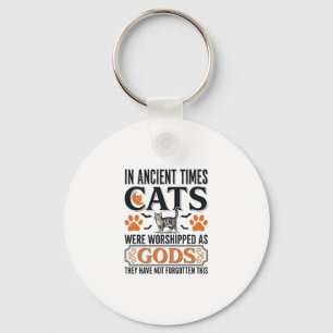 Funny Ancient Cats Worshipped As Gods Vintage Shir Key Ring