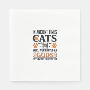 Funny Ancient Cats Worshipped As Gods Vintage Shir Napkin