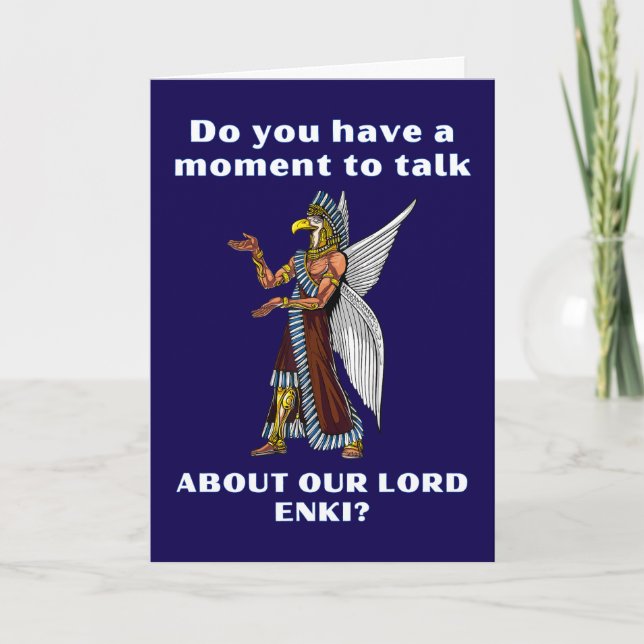 Funny Ancient UFO Annunaki Alien Card (Front)