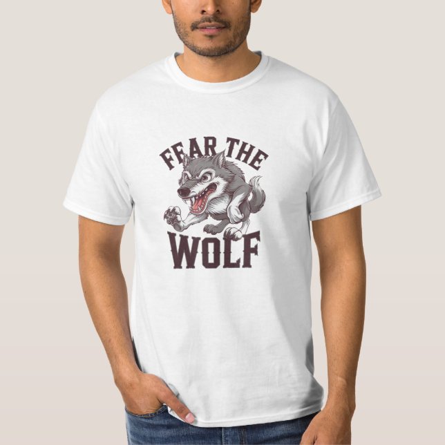Funny and Bold Wolf Lover Graphics T-Shirt (Front)