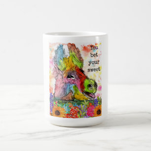 Funny and Colourful Donkey Mug with Words