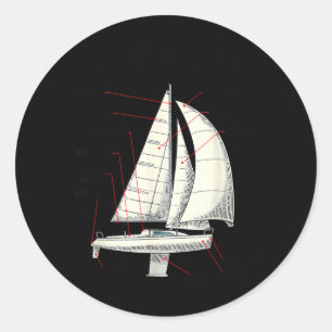 Funny and Completely Wrong Sailboat Terminology Classic Round Sticker