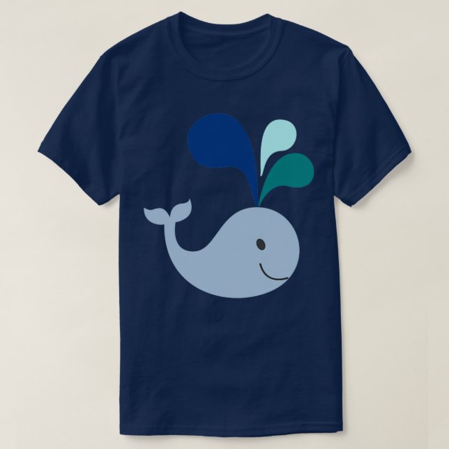 Funny and Cool Baby Whale Art Design T-Shirt (Design Front)