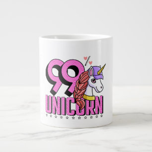 Funny and Cute animal with Hat 99 Percent Unicorn Large Coffee Mug