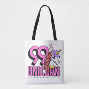 Funny and Cute animal with Hat 99 Percent Unicorn Tote Bag