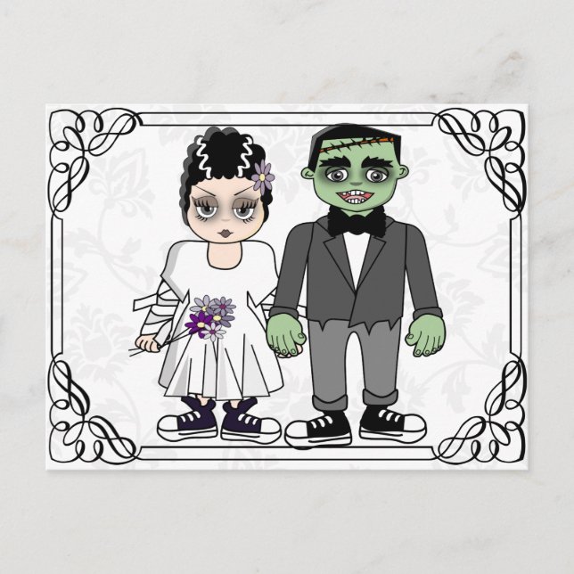 funny and cute budget wedding invitation (Front)