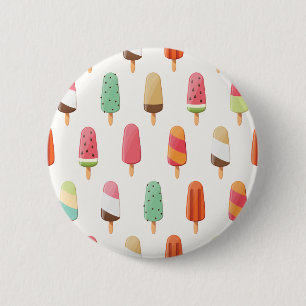 Funny and cute coloured ice creams pattern 6 cm round badge