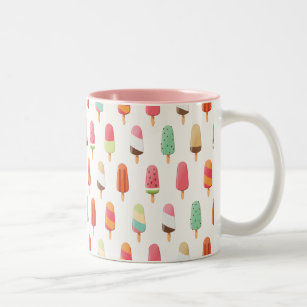 Funny and cute coloured ice creams pattern Two-Tone coffee mug