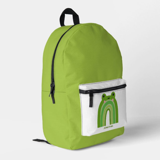 Funny and Cute Frog Rainbow Backpack (Back Corner Left)