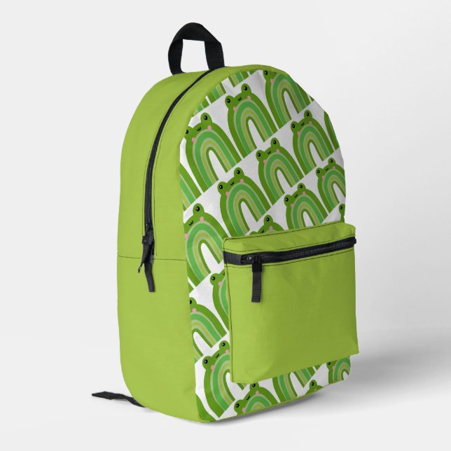 Funny and Cute Frog Rainbow Backpack (Back Corner Left)