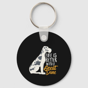 Funny and Cute Great Dane Dog Lover Key Ring