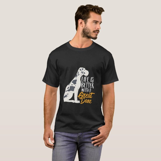 Funny and Cute Great Dane Dog Lover T-Shirt (Front Full)