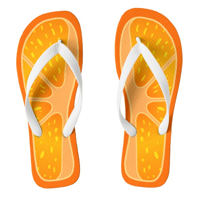Funny and Cute Orange Slice Summer Fruit Thongs (Footbed)