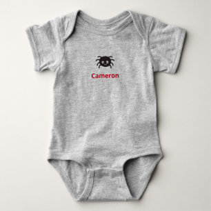 Funny and Cute Personalised Spider with Name Baby Bodysuit