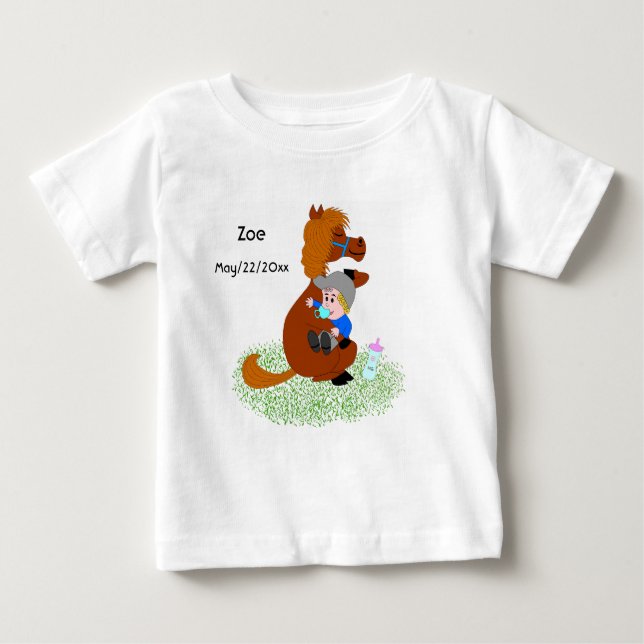 Funny and cute pony with baby - cute   T-Shirt (Front)