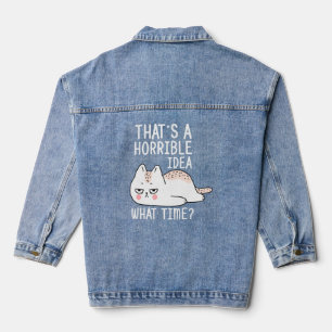Funny And Cute Sayings For Cat And Cat Fans Denim Jacket