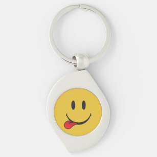 Funny and Cute Sticking out tongue Emoji Key Ring