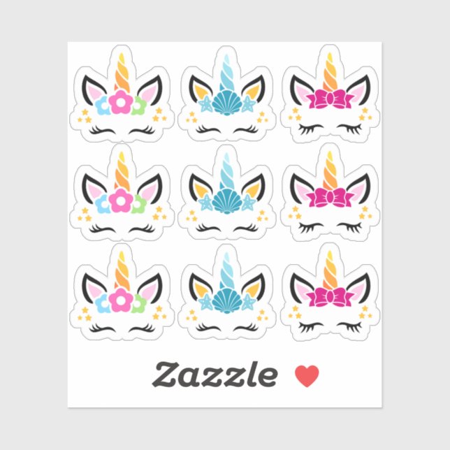Funny And Cute Unicorn Stickers (Sheet)