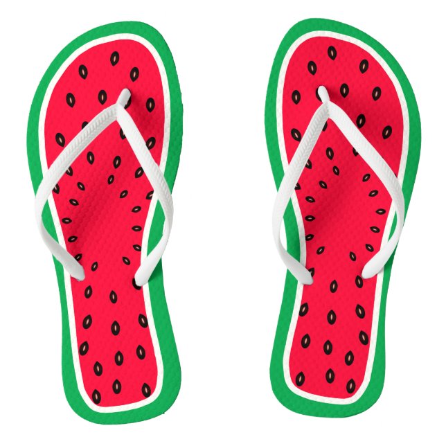 Funny and Cute Watermelon Slice Summer Fruit Thongs (Footbed)