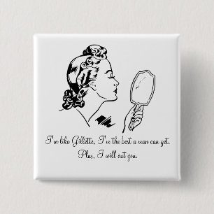 Funny and Elegant Man Bashing Quotes 15 Cm Square Badge