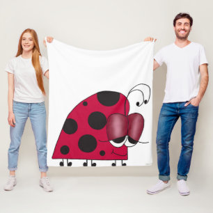 Funny and Euphoric Ladybug Painting Fleece Blanket