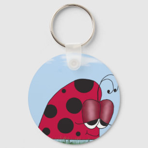 Funny and Euphoric Ladybug Painting Key Ring