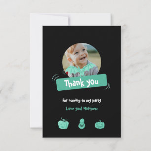 Funny and green Halloween birthday. Custom Thank You Card