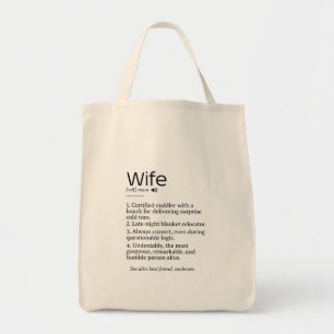 Funny and Heartfelt Wife Definition Tote Bag