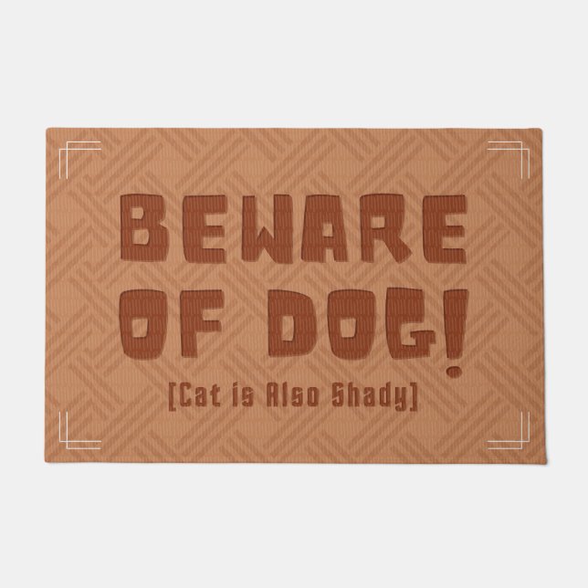 Funny and Humourous Welcome Mats | Beware of Dog (Front)
