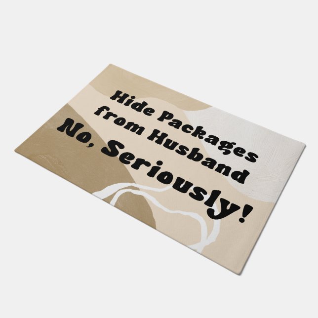 Funny and Humourous Welcome Mats | Hide Packages (Angled)
