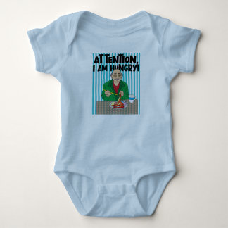 Funny And Hungry Grandpa With Saying Baby Bodysuit