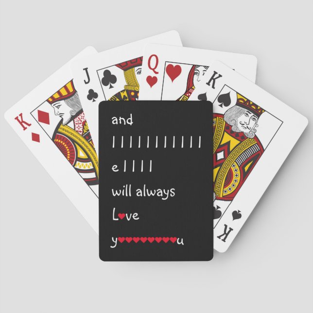 Funny And I Will Always Love You Red Hearts Couple Playing Cards (Back)