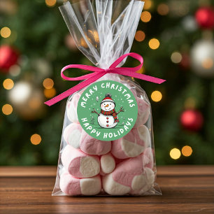 Funny And Playful Christmas Holiday Snowman Classic Round Sticker