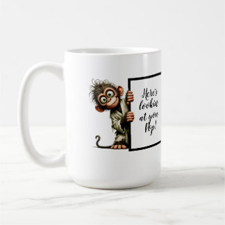Funny and quirky monkey for dads and pops coffee mug