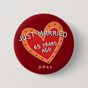 Funny and Romantic 65th Anniversary 6 Cm Round Badge