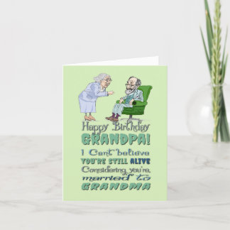 Funny and Sarcastic Birthday Card for Grandpa