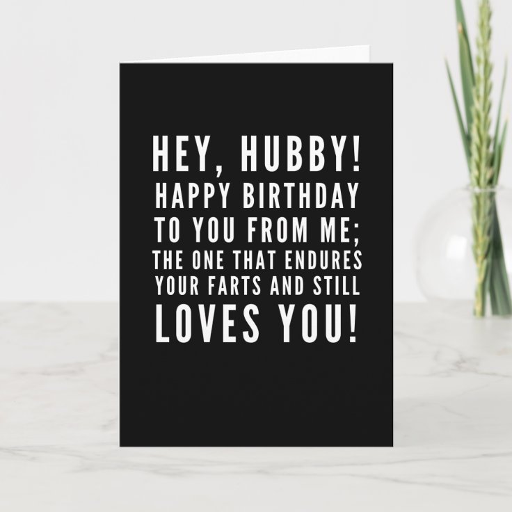 Funny and sarcastic birthday wishes for husband card | Zazzle